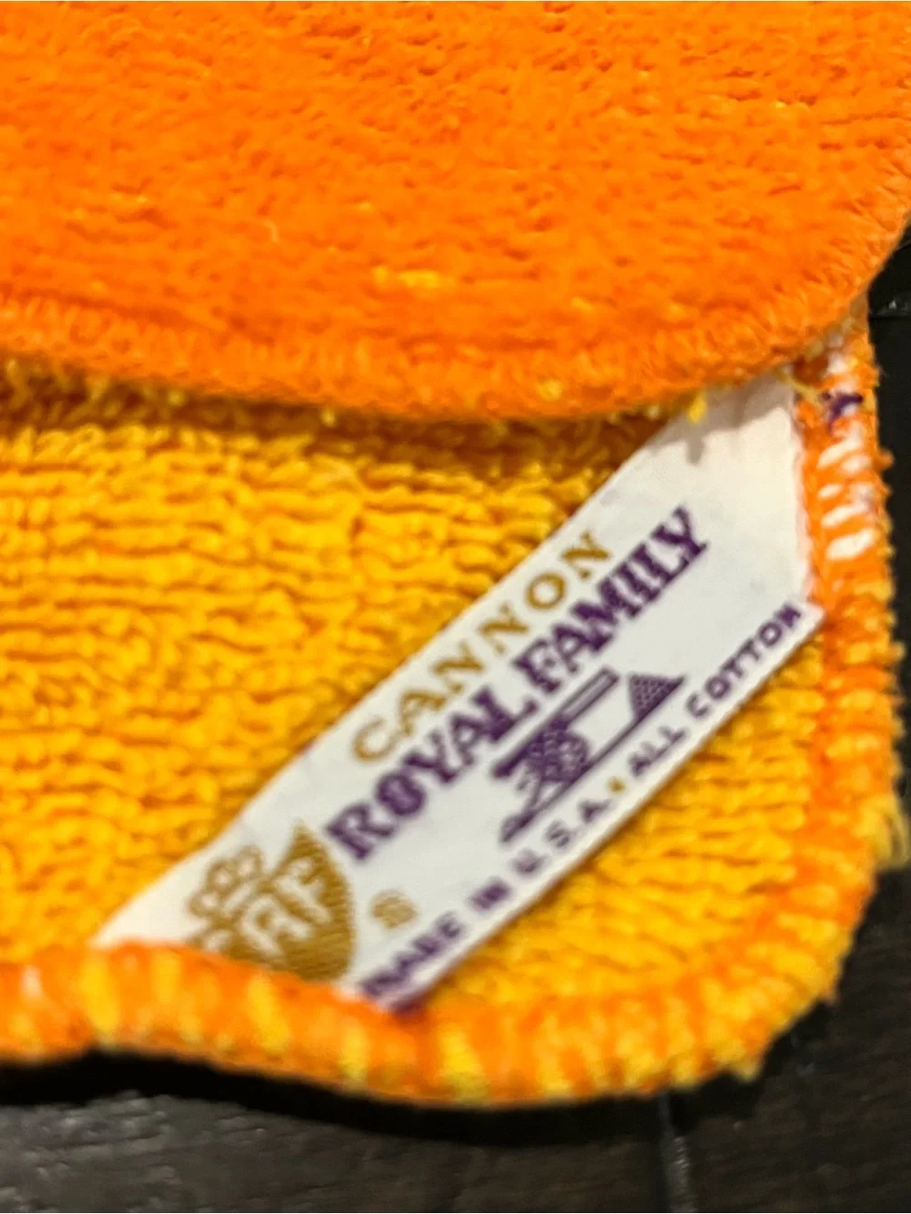 Vintage Canon Royal Utica Orange & Yellow Towel Set - Soft Cotton Bath towels